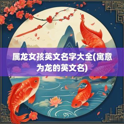 属龙女孩英文名字大全(寓意为龙的英文名)