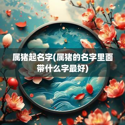 属猪起名字(属猪的名字里面带什么字最好)