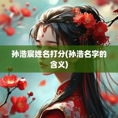 孙浩宸姓名打分(孙浩名字的含义)