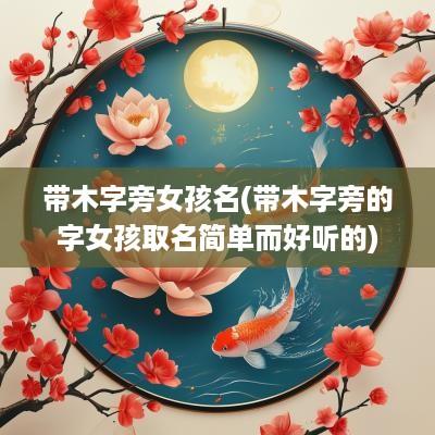 带木字旁女孩名(带木字旁的字女孩取名简单而好听的)