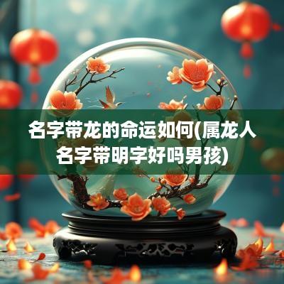 名字带龙的命运如何(属龙人名字带明字好吗男孩)