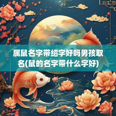 属鼠名字带绍字好吗男孩取名(鼠的名字带什么字好)