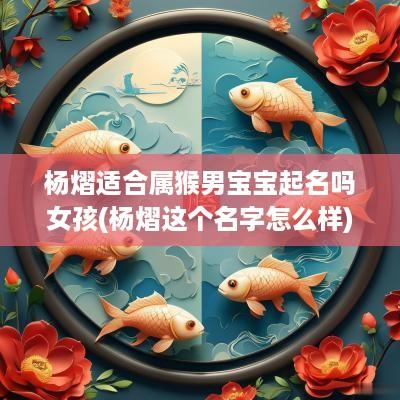 杨熠适合属猴男宝宝起名吗女孩(杨熠这个名字怎么样)