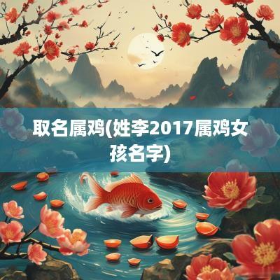 取名属鸡(姓李2017属鸡女孩名字)