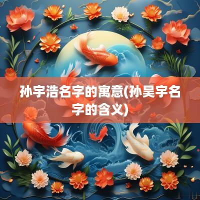 孙宇浩名字的寓意(孙昊宇名字的含义)