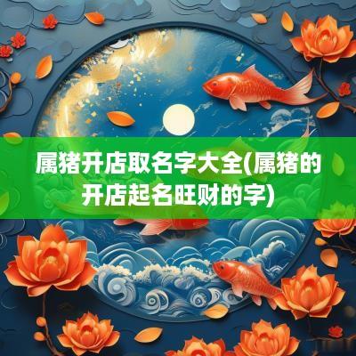 属猪开店取名字大全(属猪的开店起名旺财的字)
