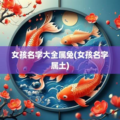 女孩名字大全属兔(女孩名字属土)