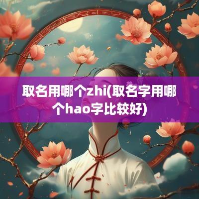 取名用哪个zhi(取名字用哪个hao字比较好)