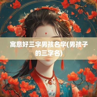 寓意好三字男孩名字(男孩子的三字名)