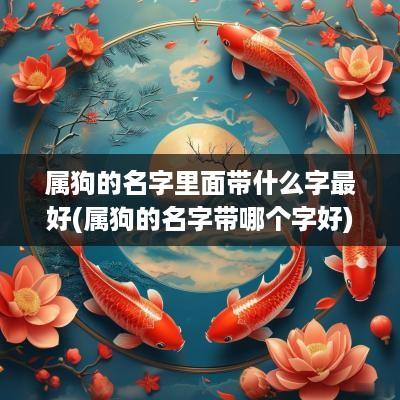 属狗的名字里面带什么字最好(属狗的名字带哪个字好)