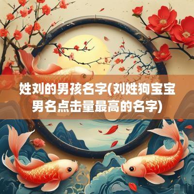 姓刘的男孩名字(刘姓狗宝宝男名点击量最高的名字)