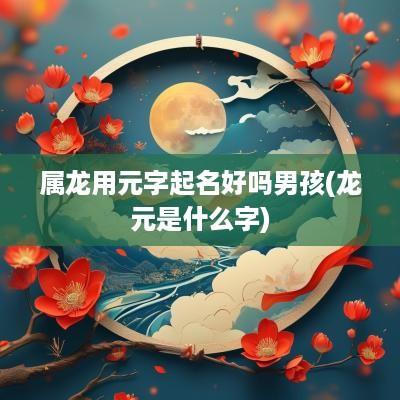 属龙用元字起名好吗男孩(龙元是什么字)