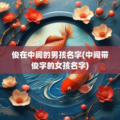 俊在中间的男孩名字(中间带俊字的女孩名字)