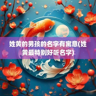 姓黄的男孩的名字有寓意(姓黄最特别好听名字)