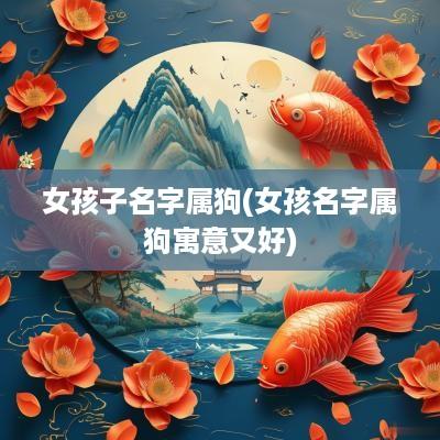 女孩子名字属狗(女孩名字属狗寓意又好)