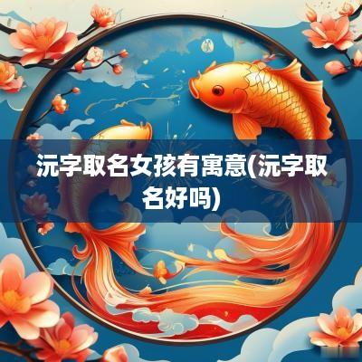 沅字取名女孩有寓意(沅字取名好吗)