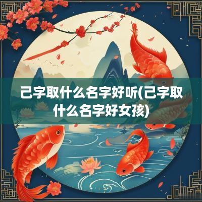 己字取什么名字好听(己字取什么名字好女孩)