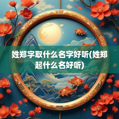 姓郑字取什么名字好听(姓郑起什么名好听)