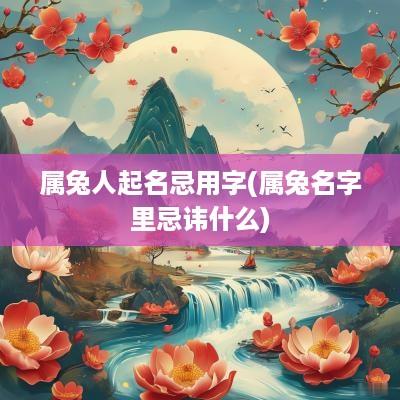 属兔人起名忌用字(属兔名字里忌讳什么)