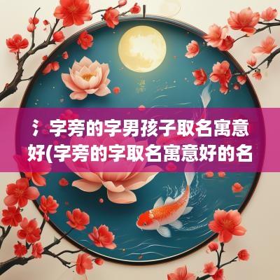 氵字旁的字男孩子取名寓意好(字旁的字取名寓意好的名字有哪些)
