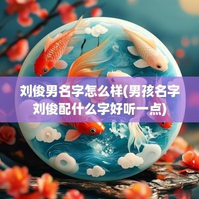 刘俊男名字怎么样(男孩名字刘俊配什么字好听一点)