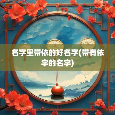 名字里带依的好名字(带有依字的名字)