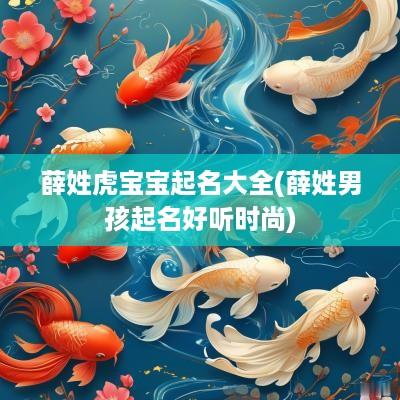 薛姓虎宝宝起名大全(薛姓男孩起名好听时尚)