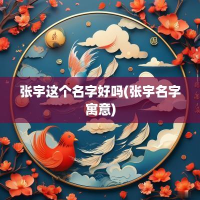 张宇这个名字好吗(张宇名字寓意)