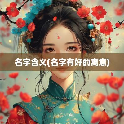名字含义(名字有好的寓意)