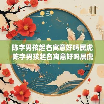 陈字男孩起名寓意好吗属虎 陈字男孩起名寓意好吗属虎的