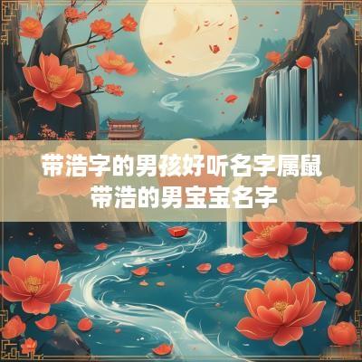 带浩字的男孩好听名字属鼠 带浩的男宝宝名字