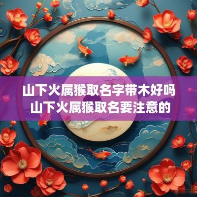山下火属猴取名字带木好吗 山下火属猴取名要注意的