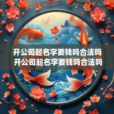 开公司起名字要钱吗合法吗 开公司起名字要钱吗合法吗怎么办