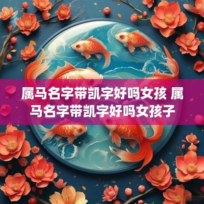 属马名字带凯字好吗女孩 属马名字带凯字好吗女孩子