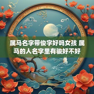 属马名字带俊字好吗女孩 属马的人名字里有骏好不好