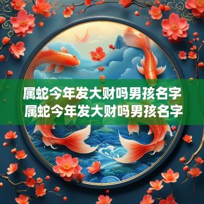 属蛇今年发大财吗男孩名字 属蛇今年发大财吗男孩名字大全