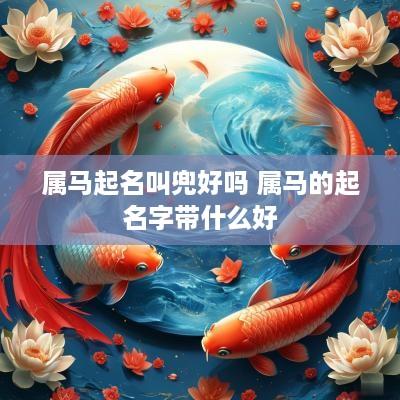 属马起名叫兜好吗 属马的起名字带什么好