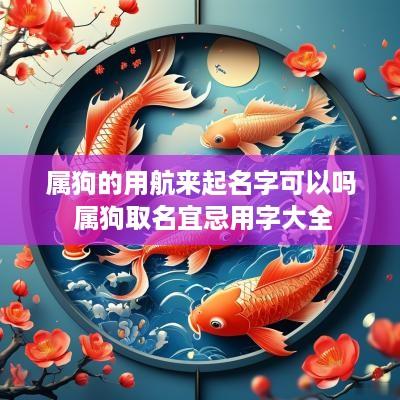 属狗的用航来起名字可以吗 属狗取名宜忌用字大全