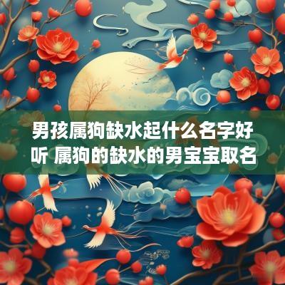 男孩属狗缺水起什么名字好听 属狗的缺水的男宝宝取名宜用字