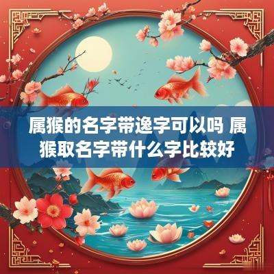 属猴的名字带逸字可以吗 属猴取名字带什么字比较好