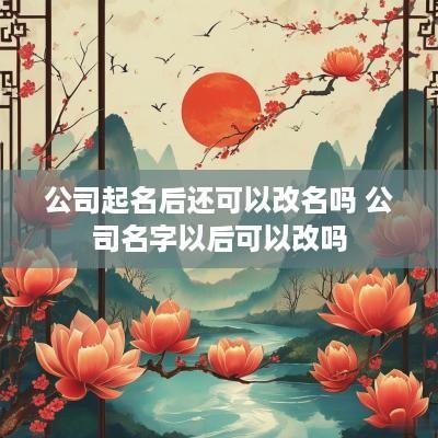 公司起名后还可以改名吗 公司名字以后可以改吗