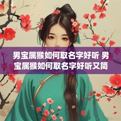 男宝属猴如何取名字好听 男宝属猴如何取名字好听又简单