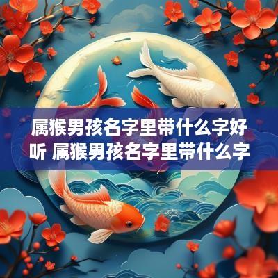 属猴男孩名字里带什么字好听 属猴男孩名字里带什么字好听点