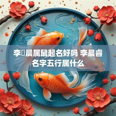 李喆晨属鼠起名好吗 李晨睿名字五行属什么