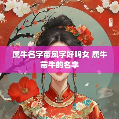 属牛名字带凤字好吗女 属牛带牛的名字