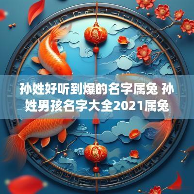 孙姓好听到爆的名字属兔 孙姓男孩名字大全2025属兔