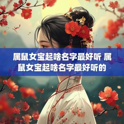 属鼠女宝起啥名字最好听 属鼠女宝起啥名字最好听的