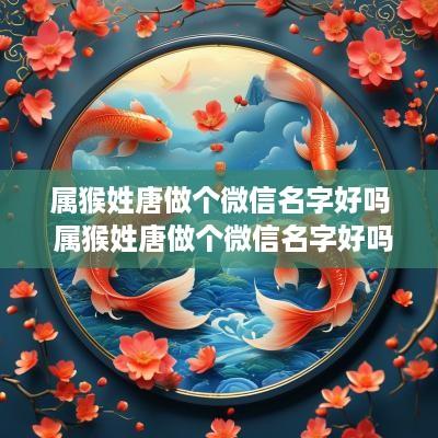 属猴姓唐做个微信名字好吗 属猴姓唐做个微信名字好吗女