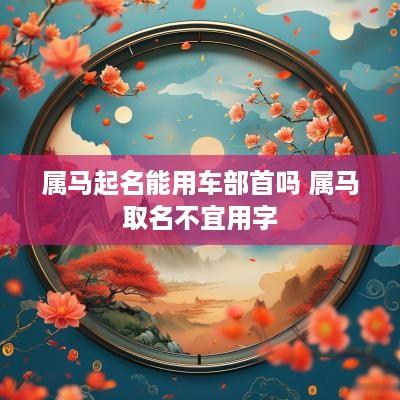 属马起名能用车部首吗 属马取名不宜用字