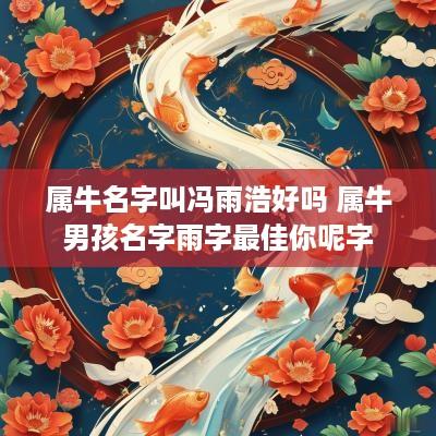 属牛名字叫冯雨浩好吗 属牛男孩名字雨字最佳你呢字